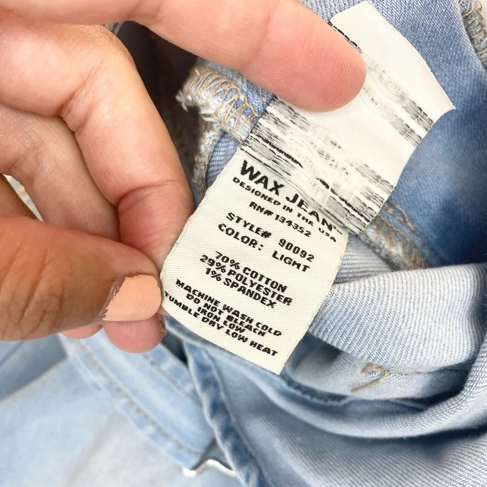 Wax Jeans Women's Juniors Ankle Length Skinny Leg Denim Overalls - Picture 9 of 15